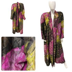 Vintage 1980s Barbara Bates Oversized Multicolor Metallic Coat